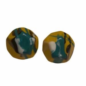 Yellow Geometric Stud Earrings